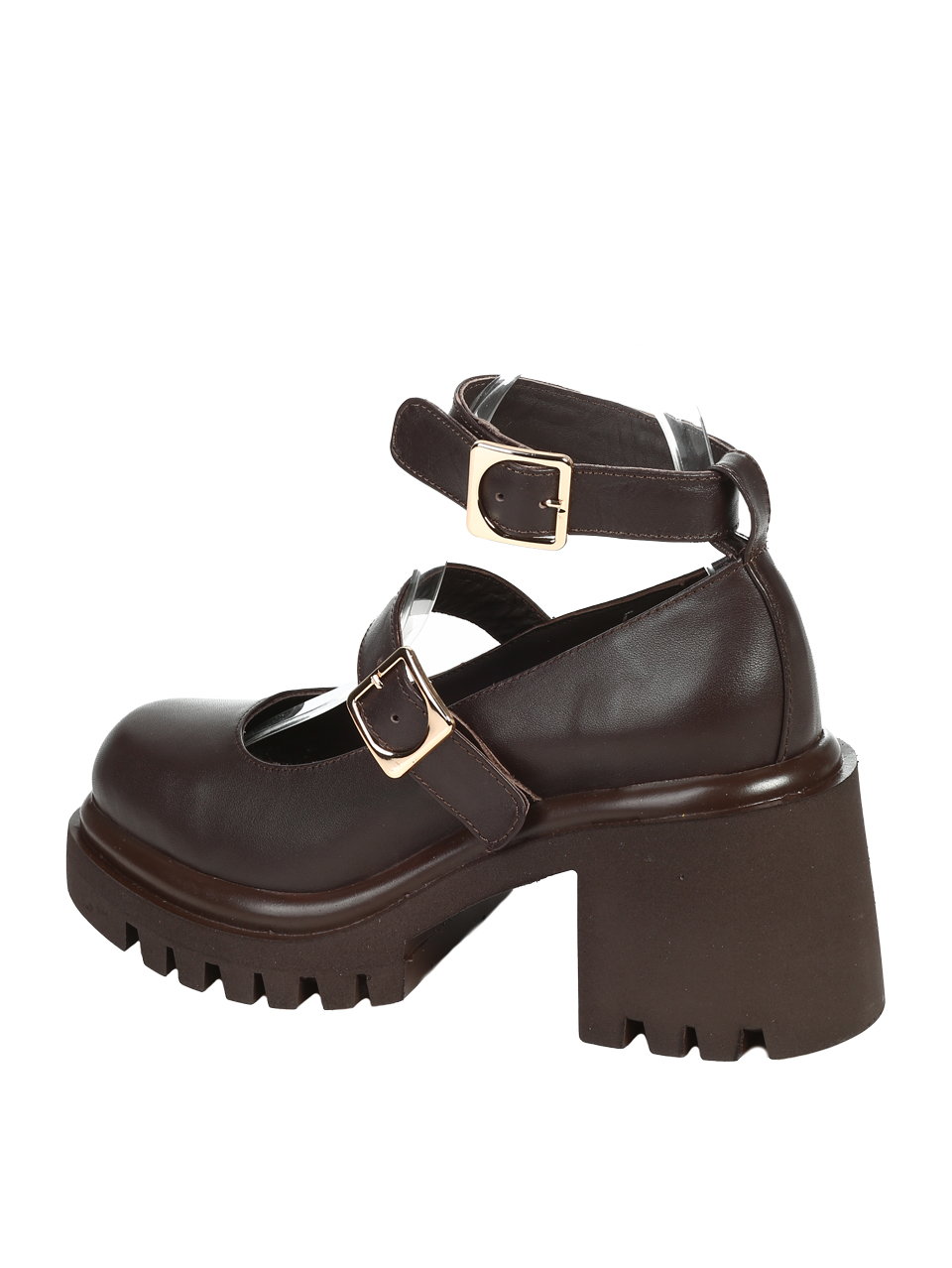 Ежедневни дамски обувки от естествена кожа в кафяво 3AT-25682 brown leather