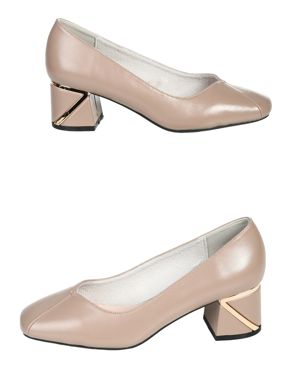 Елегантни дамски обувки на ток в бежово 3C-25993 beige