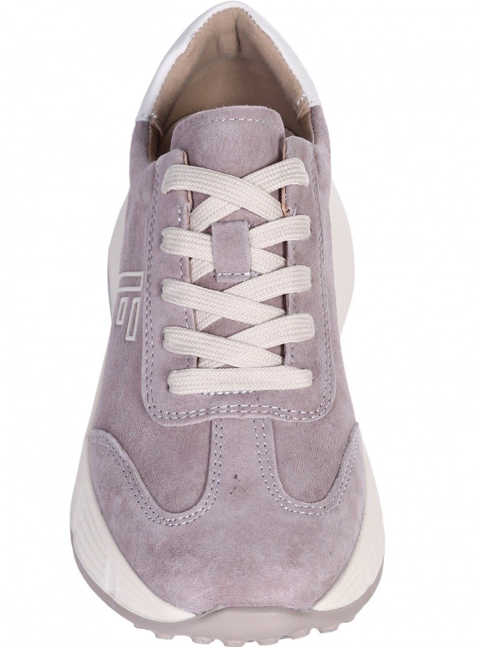 Ежедневни дамски обувки на платформа от естествен велур и естествена кожа в бежово 3AF-26009 beige