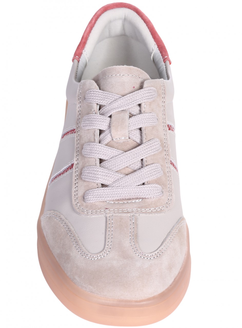 Ежедневни дамски обувки от естествена кожа в бежов цвят 3AF-26016 beige