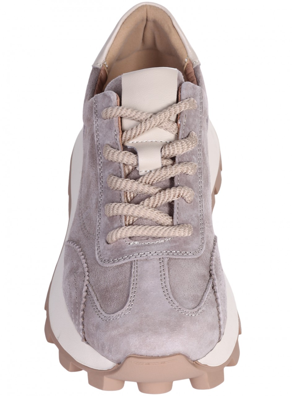 Ежедневни дамски обувки на платформа от естествен велур в бежово 3AF-26017 beige