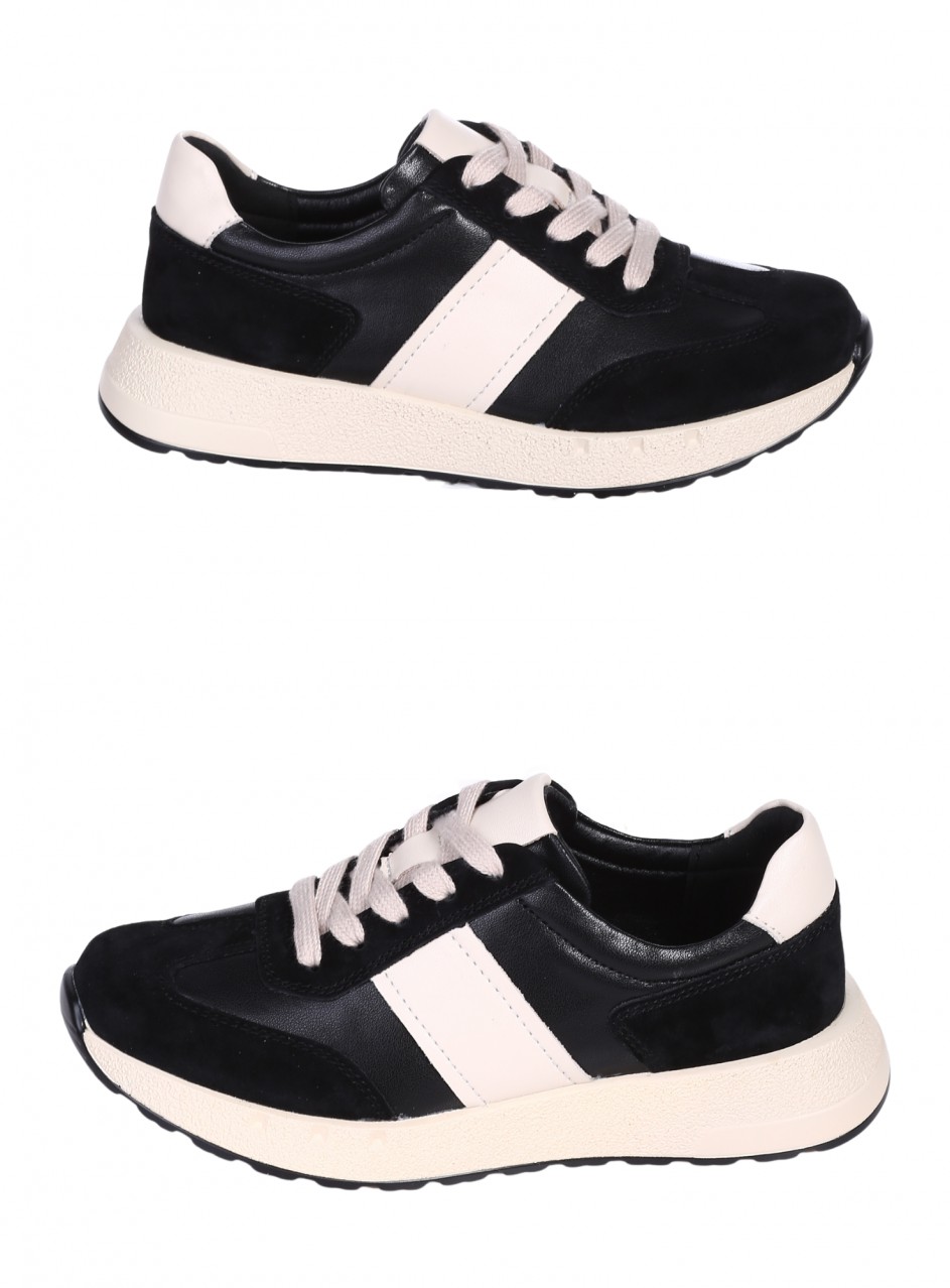 Ежедневни дамски обувки на платформа от естествена кожа 3AF-26027 black