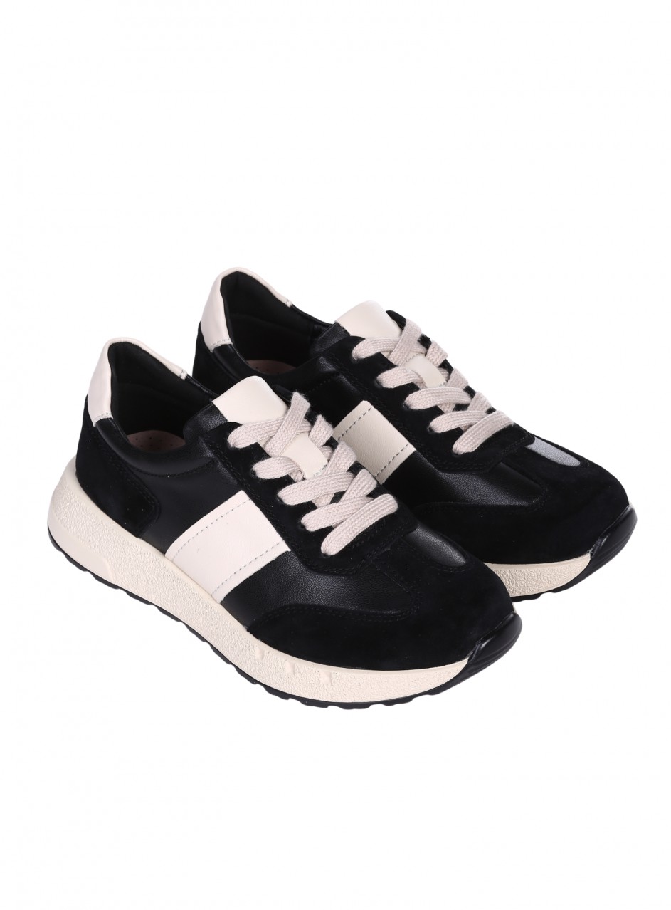 Ежедневни дамски обувки на платформа от естествена кожа 3AF-26027 black