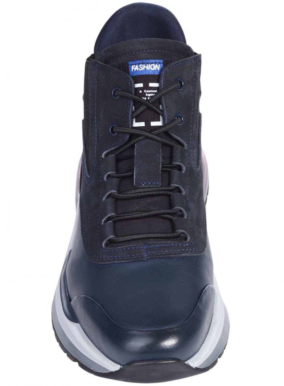 Ежедневни мъжки боти от естествена кожа в цвят navy 152-16062 L1 navy