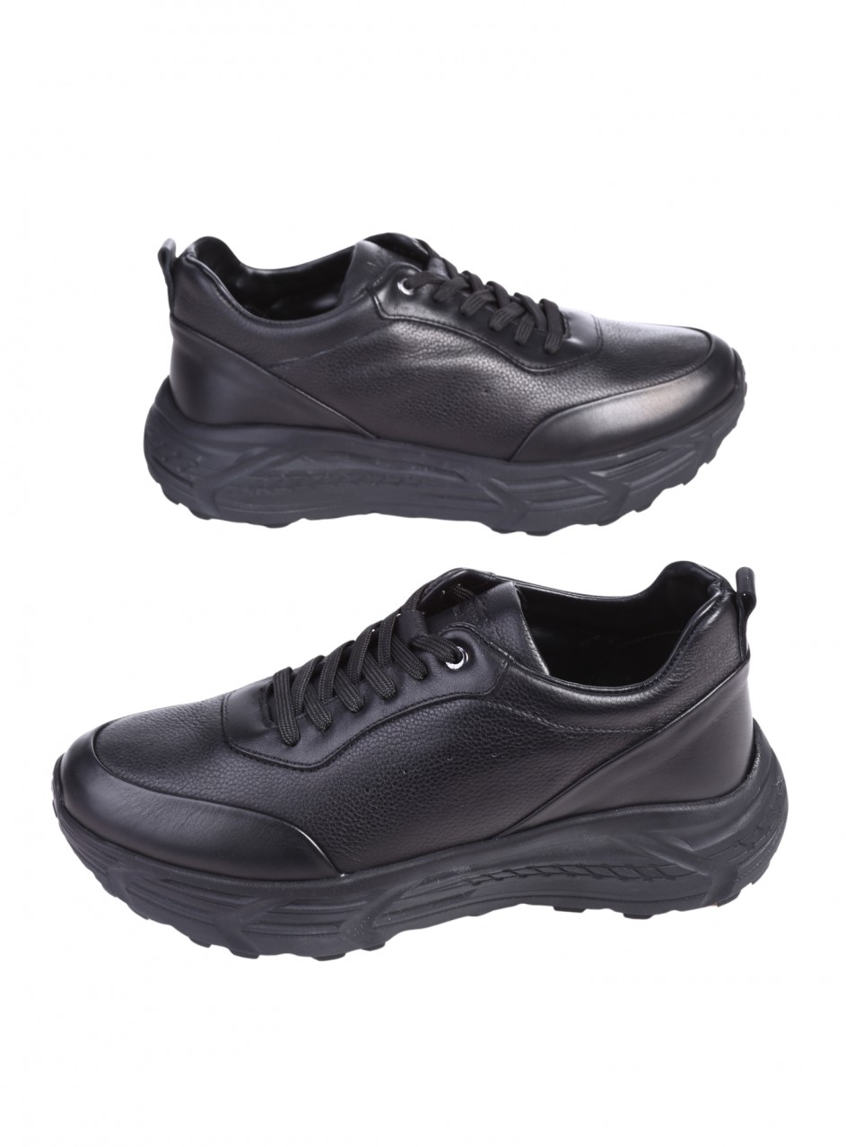 Ежедневни олекотени мъжки обувки от естествена кожа 152-20225 S1 black