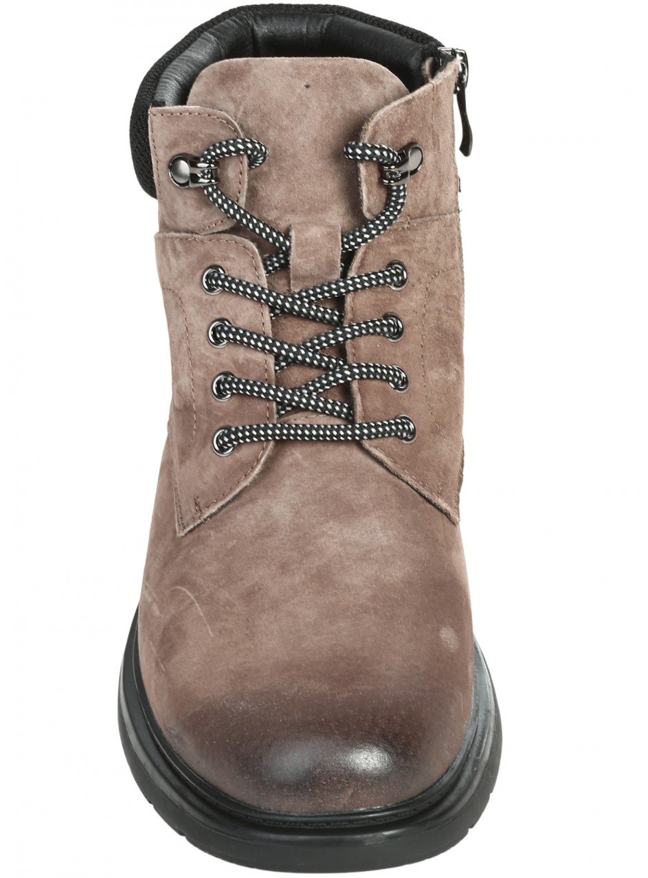 Ежедневни мъжки боти от набук и текстил 6AF-25631 taupe