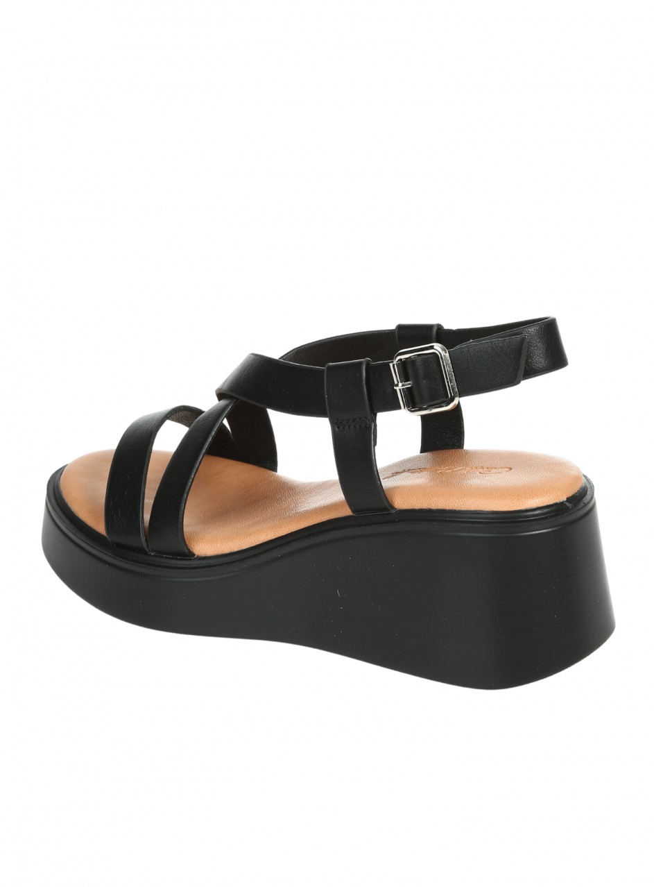 Ежедневни дамски сандали на платформа от еко кожа 4C-26080 black