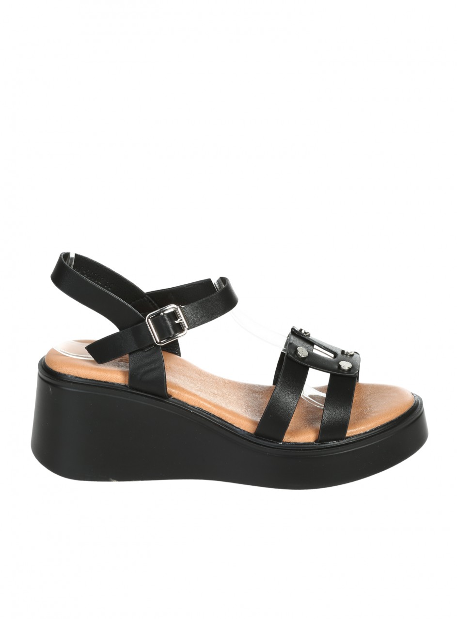 Ежедневни дамски сандали на платформа от еко кожа 4C-26082 black