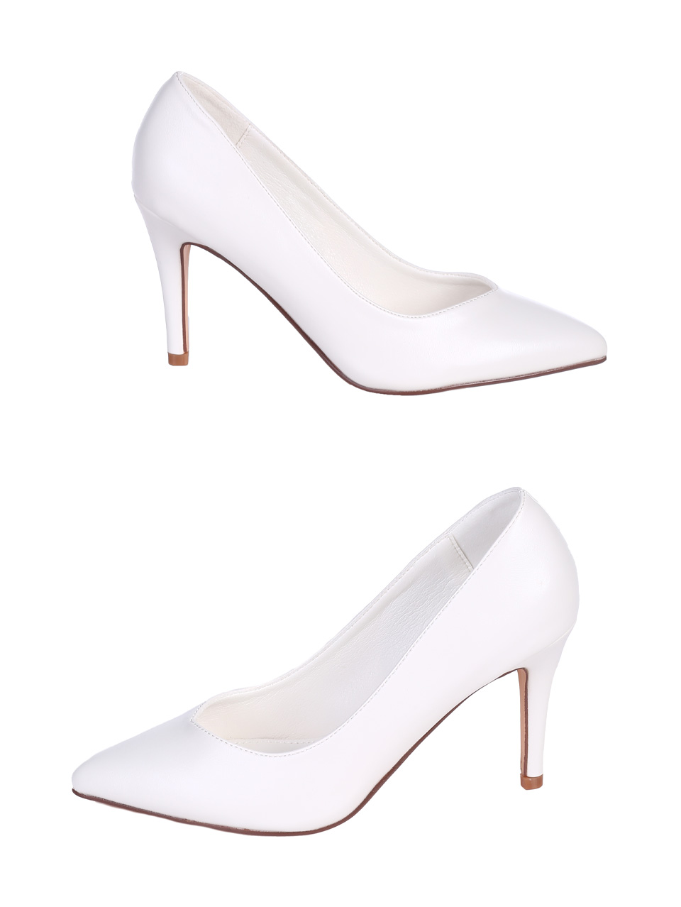 Елегантни дамски обувки на висок ток в бяло 3M-26038 white (25029)
