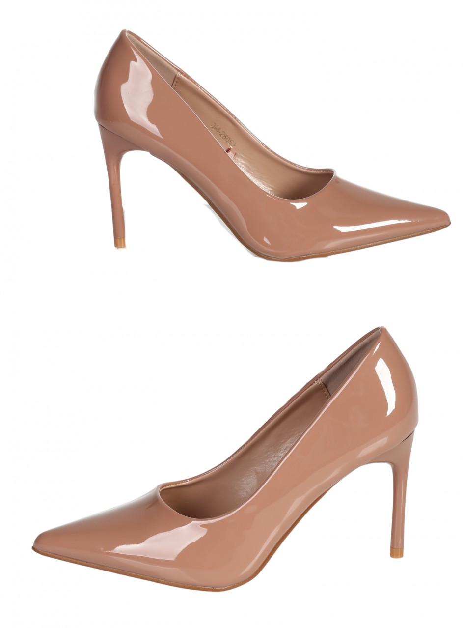 Елегантни дамски обувки, на висок ток 3M-26052 beige