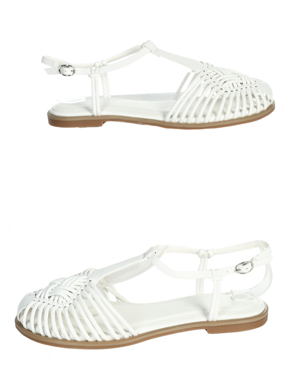 Ежедневни равни дамски сандали 3M-26055 white