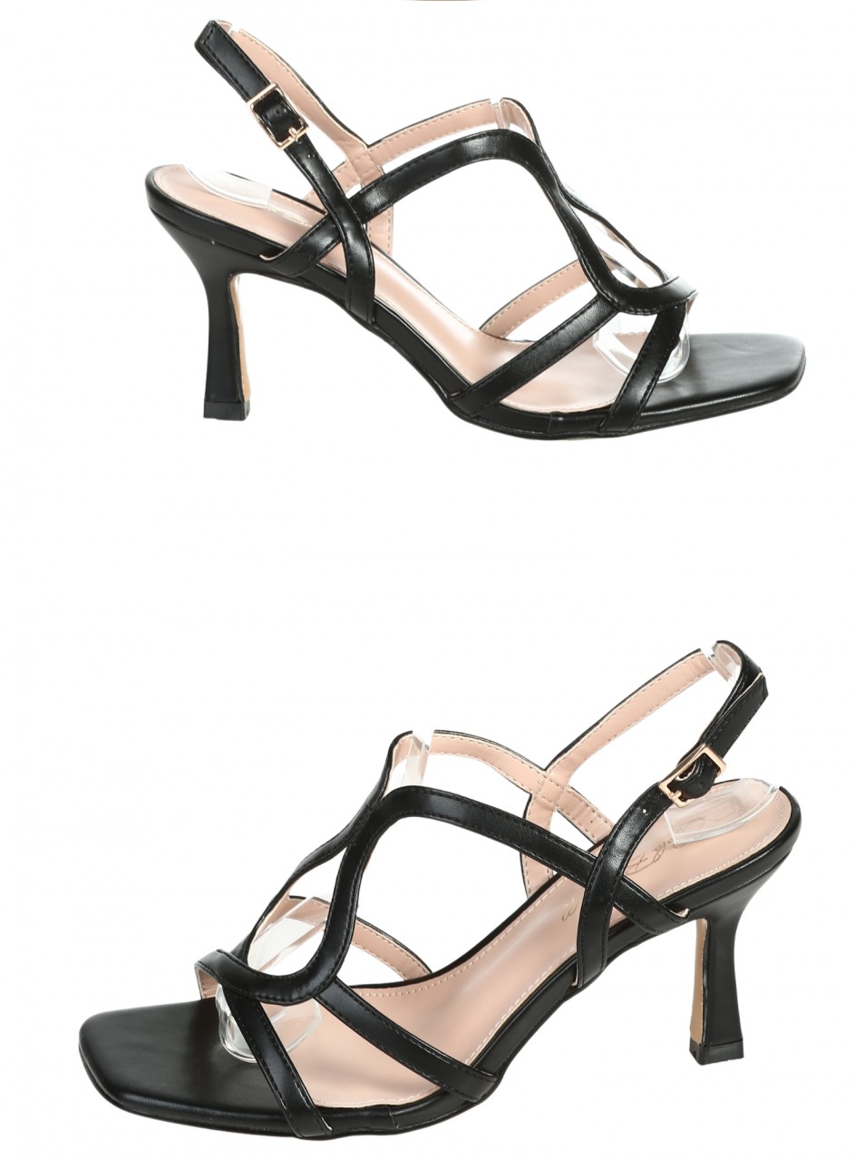 Ежедневни дамски сандали на ток в черно 4M-26059 black