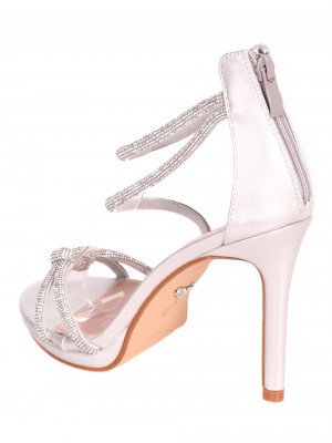 Елегантни дамски сандали на висок ток в сребристо 4M-26036 silver (24043)(23021)(25031)
