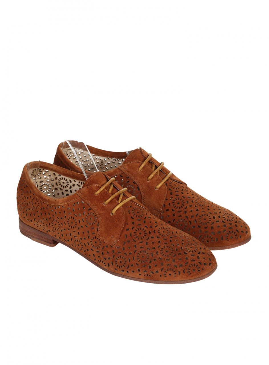 Ежедневни дамски обувки, от естествена кожа в цвят камел 20 38 375 0102 tan