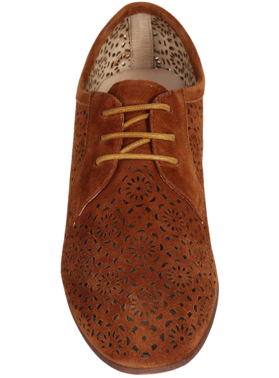 Ежедневни дамски обувки, от естествена кожа в цвят камел 20 38 375 0102 tan