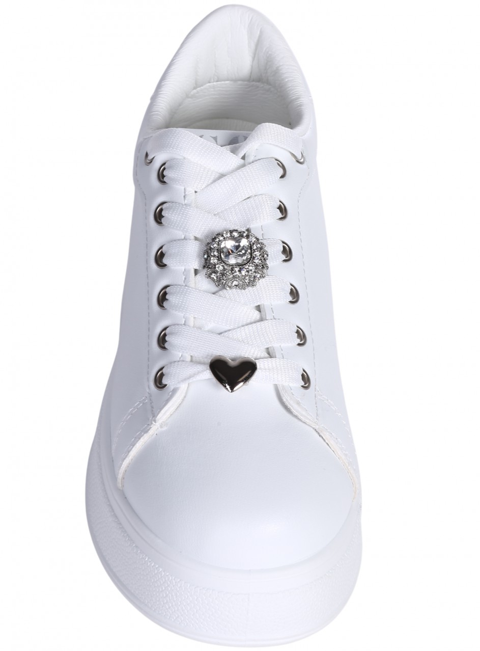 Ежедневни дамски обувки в бяло 3U-26068 white pu