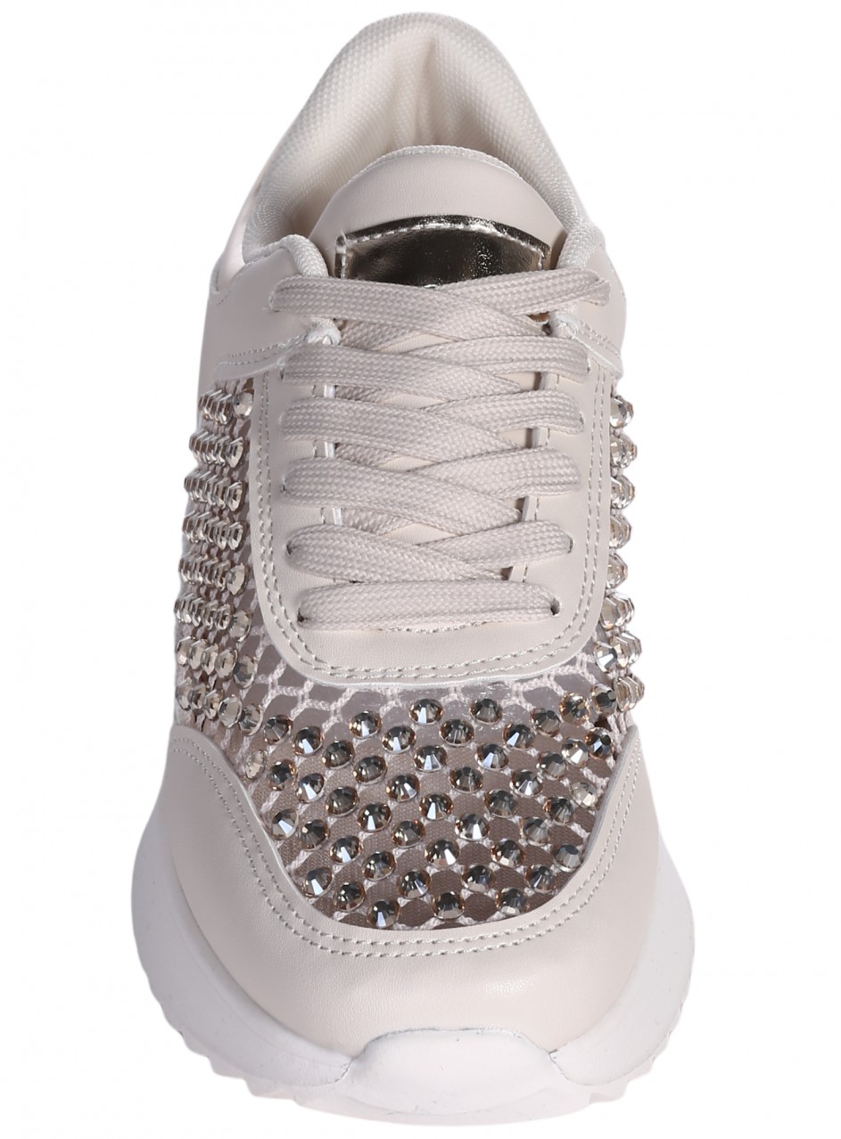 Ежедневни дамски обувки в бежов/златист цвят 3U-26069 gold