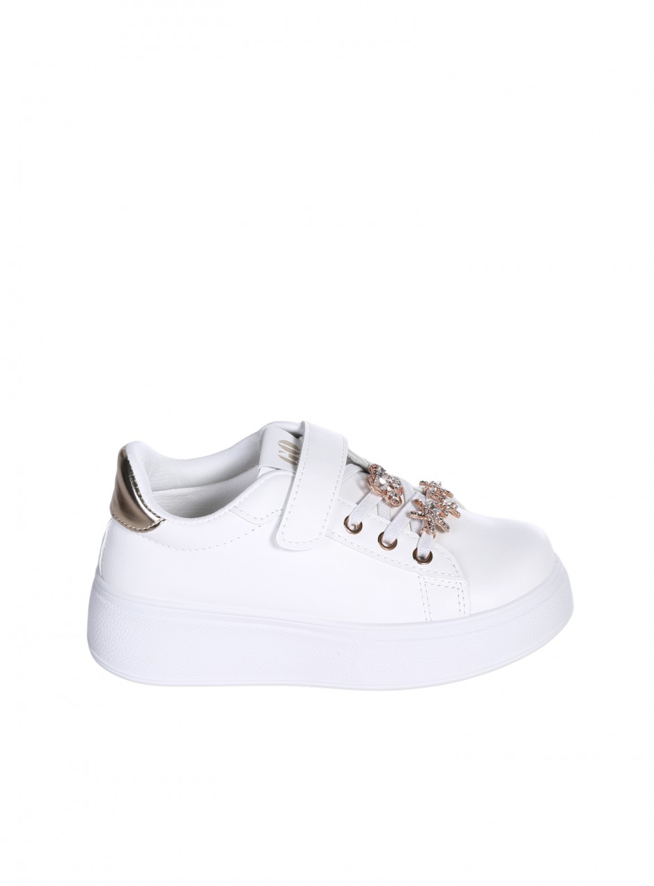 Ежедневни детски обувки в бял цвят 18U-26072 white/gold(25148)