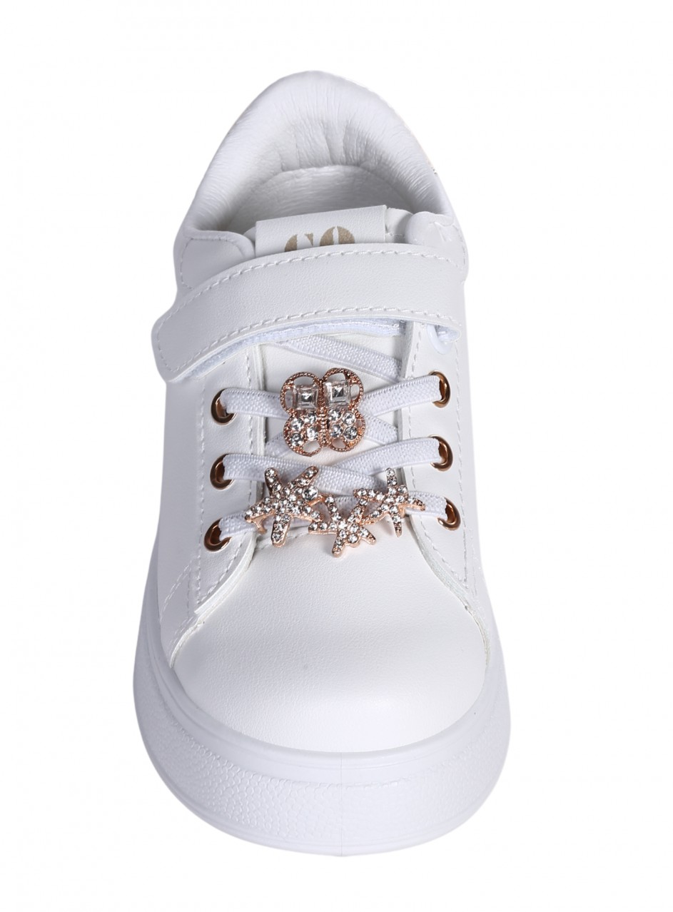 Ежедневни детски обувки в бял цвят 18U-26072 white/gold(25148)
