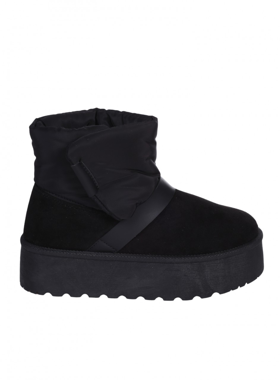 Ежедневни дамски боти от текстил в черно 2U-25994 black