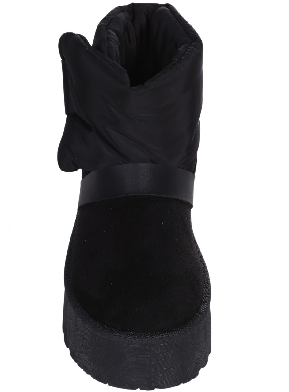 Ежедневни дамски боти от текстил в черно 2U-25994 black