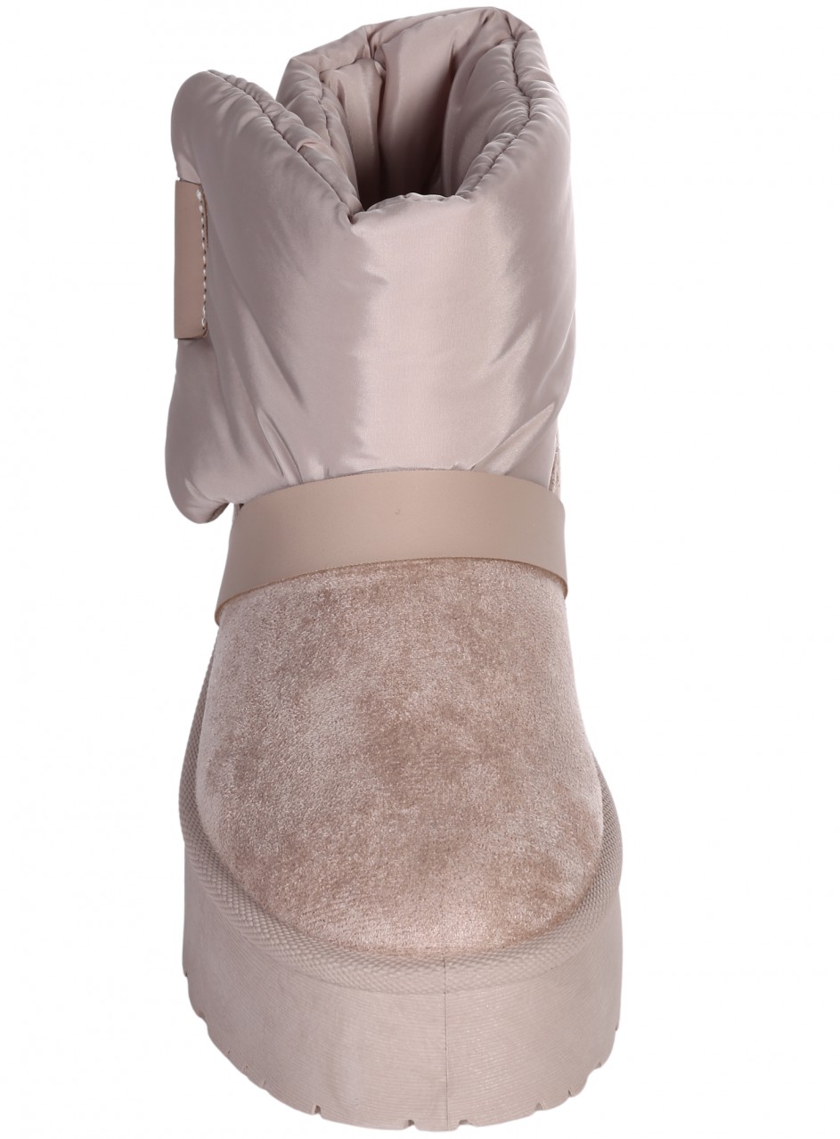 Ежедневни дамски боти от текстил в бежово 2U-25994 beige