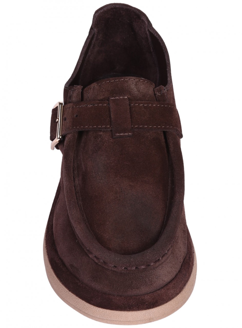 Ежедневни дамски обувки от естествен велур в кафяво 3AT-26256 brown