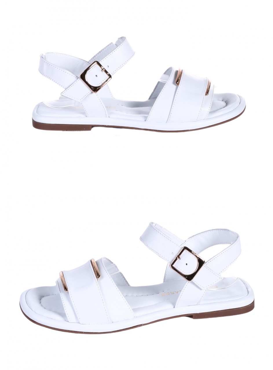 Ежедневни дамски сандали от естествена кожа в бяло 4AT-26258 white