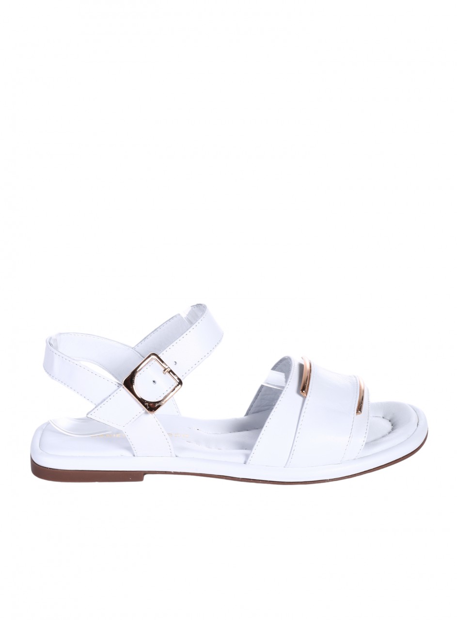 Ежедневни дамски сандали от естествена кожа в бяло 4AT-26258 white