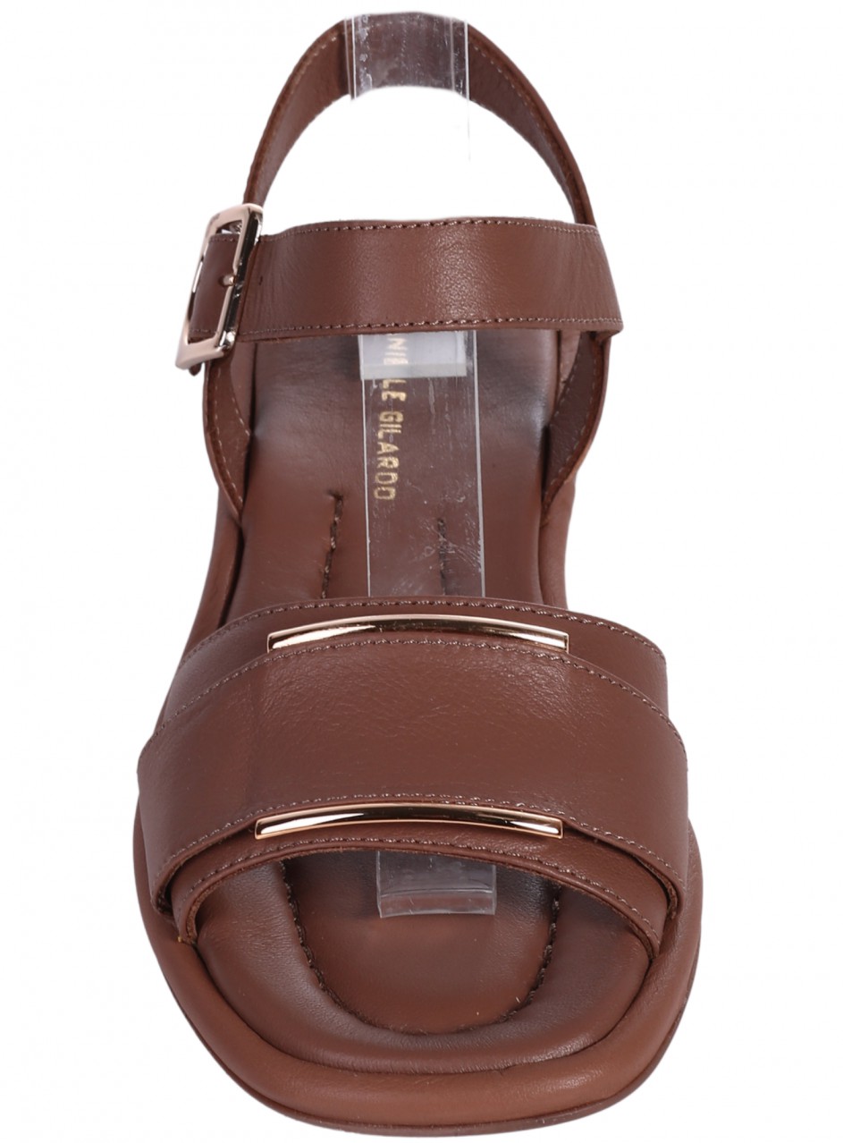 Ежедневни дамски сандали от естествена кожа в кафяво 4AT-26258 tan