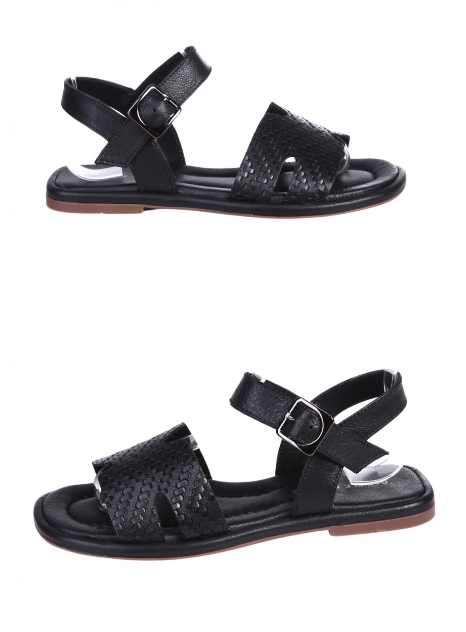 Ежедневни дамски сандали от естествена кожа в черно 4AT-26261 black (25334)
