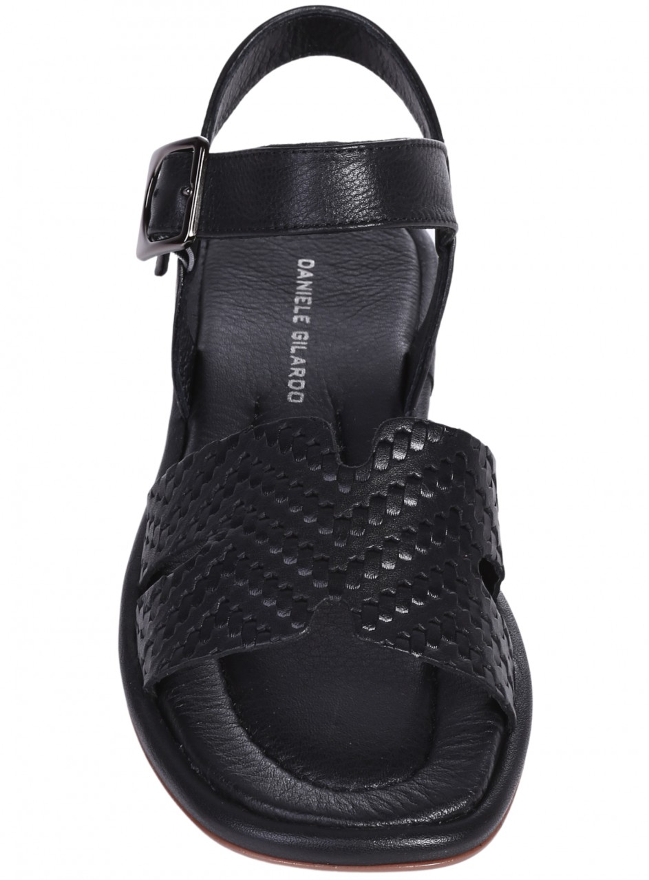 Ежедневни дамски сандали от естествена кожа в черно 4AT-26261 black (25334)