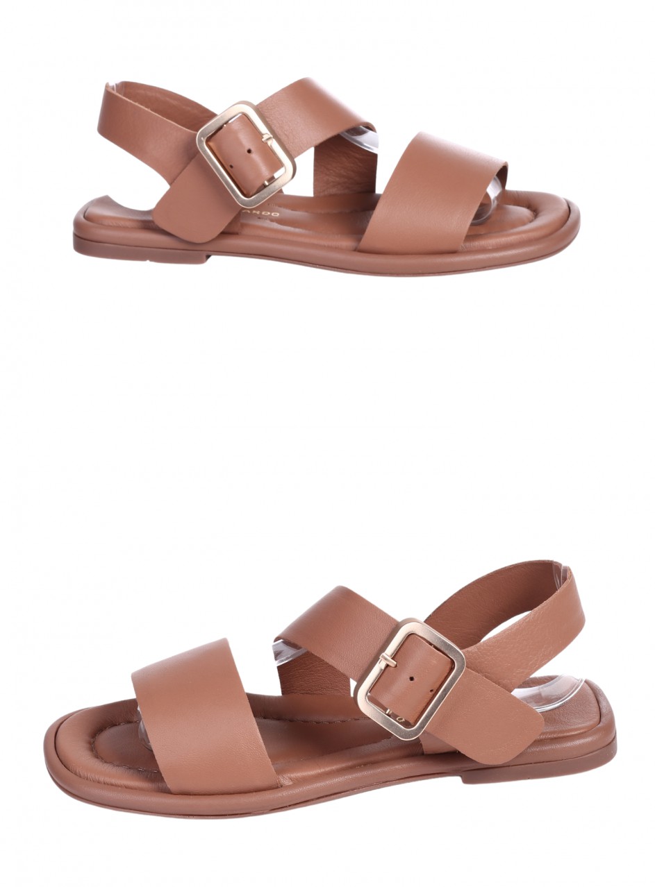 Ежедневни дамски сандали от естествена кожа в кафяво 4AT-26263 tan