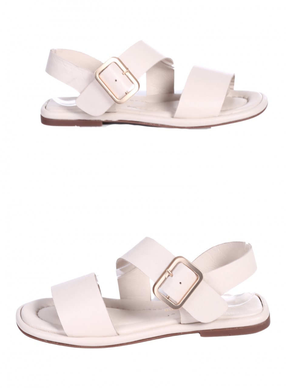 Ежедневни дамски сандали от естествена кожа в бежово 4AT-26263 beige