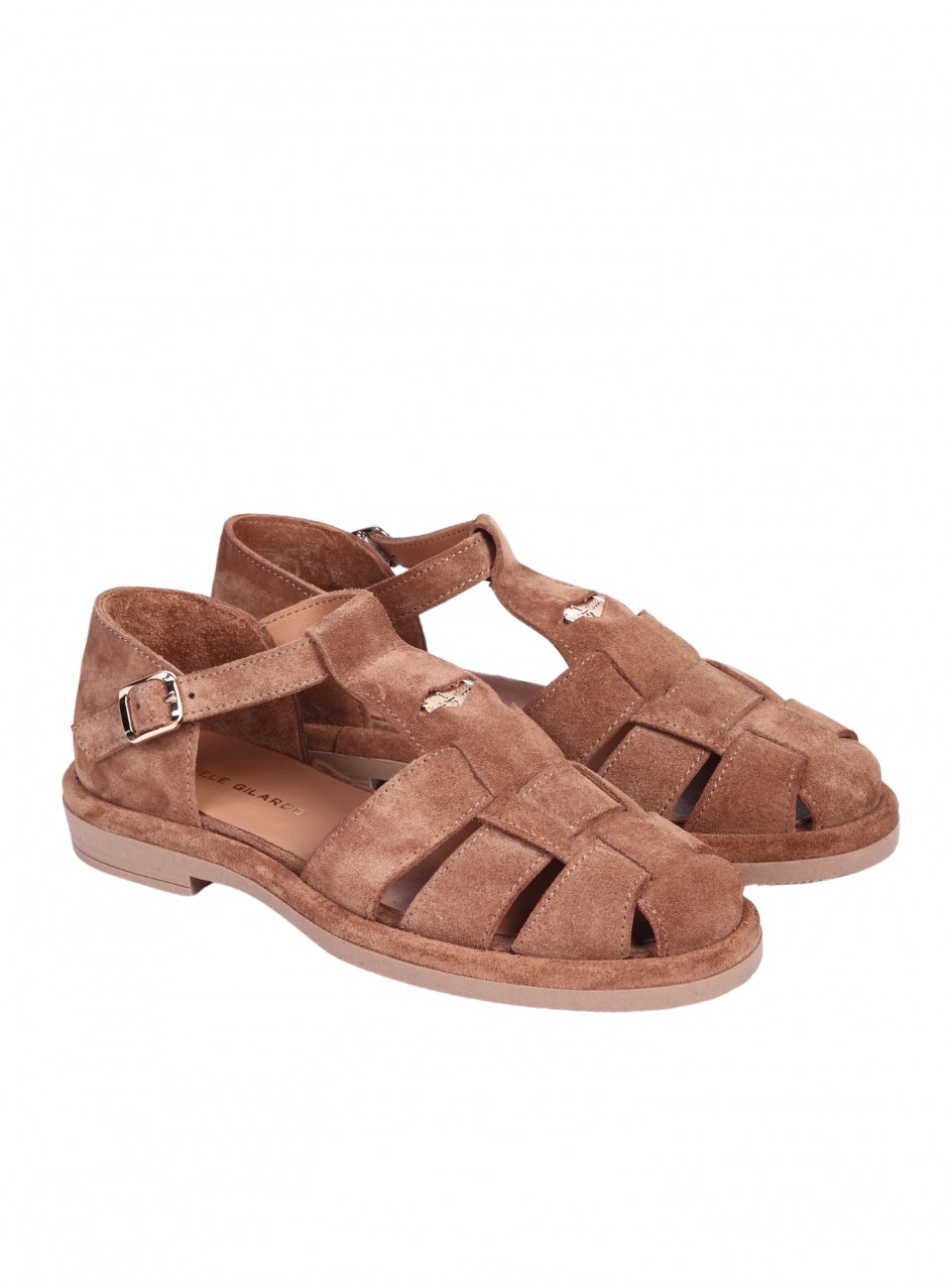 Ежедневни дамски обувки от естествен велур в бежово 3AT-26265 tan