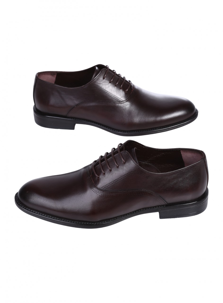 Eлегантни мъжки обувки от естесвена кожа в кафяво 7AT-26277 brown
