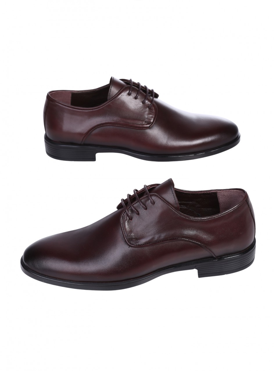 Eлегантни мъжки обувки от естесвена кожа в кафяво 7AT-26280 brown