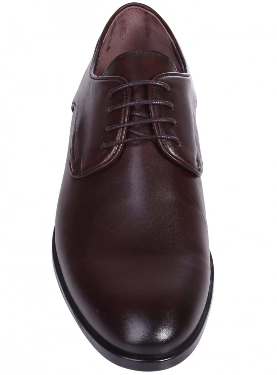 Eлегантни мъжки обувки от естесвена кожа в кафяво 7AT-26280 brown