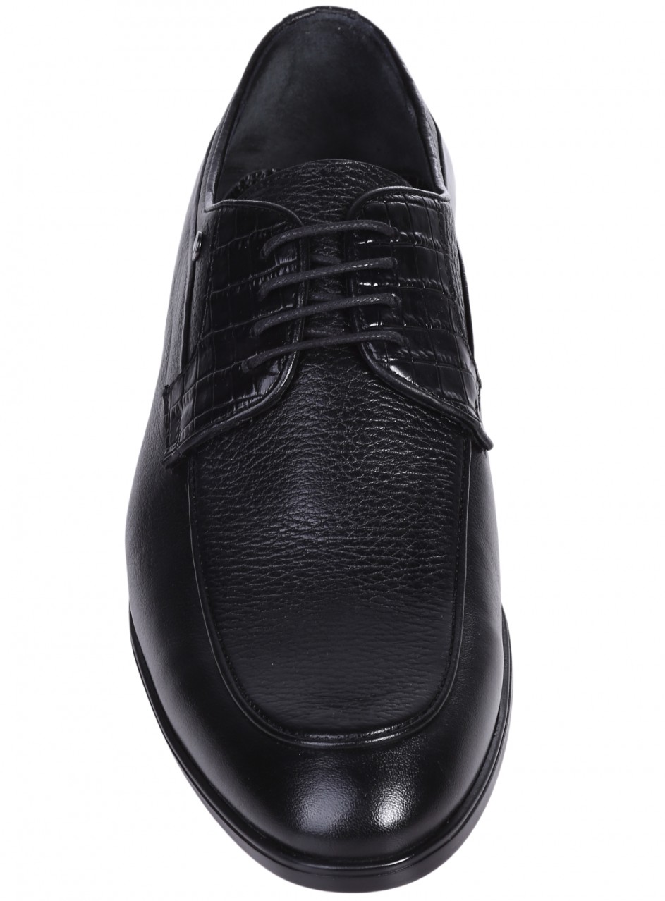 Eлегантни мъжки обувки от естесвена кожа в черно 7AT-26282 black