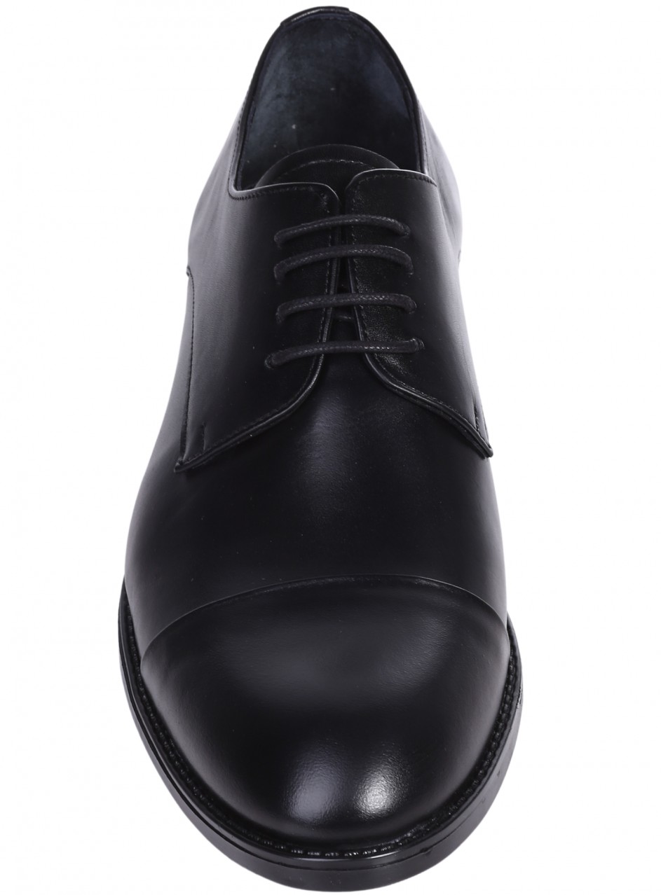 Eлегантни мъжки обувки от естесвена кожа в черно 7AT-26283 black (25389)