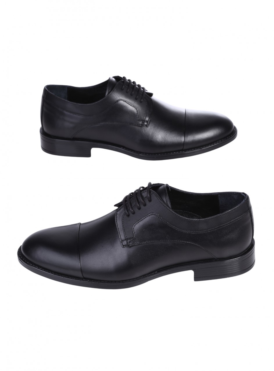 Eлегантни мъжки обувки от естесвена кожа в черно 7AT-26284 black