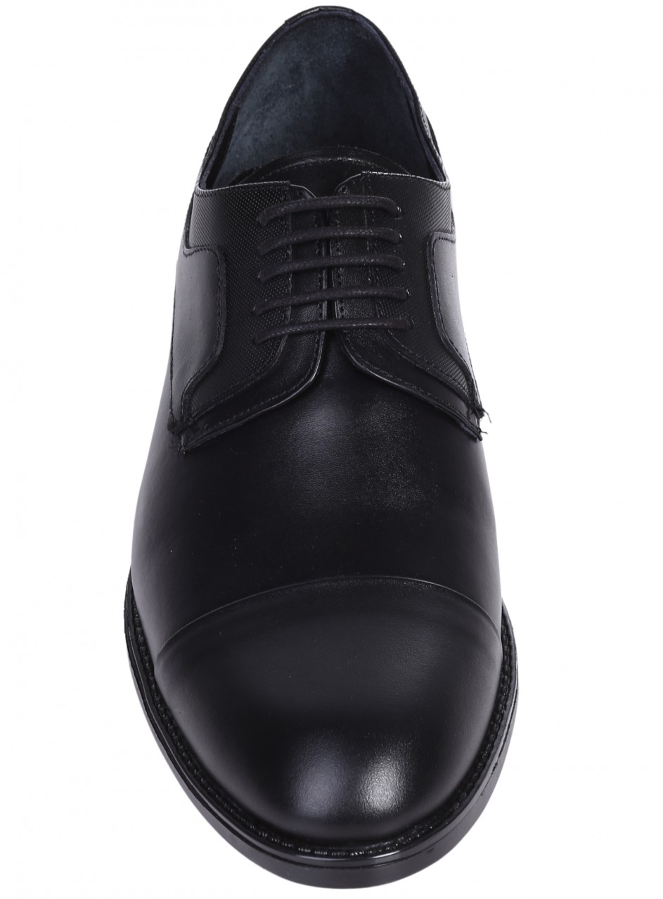 Eлегантни мъжки обувки от естесвена кожа в черно 7AT-26284 black