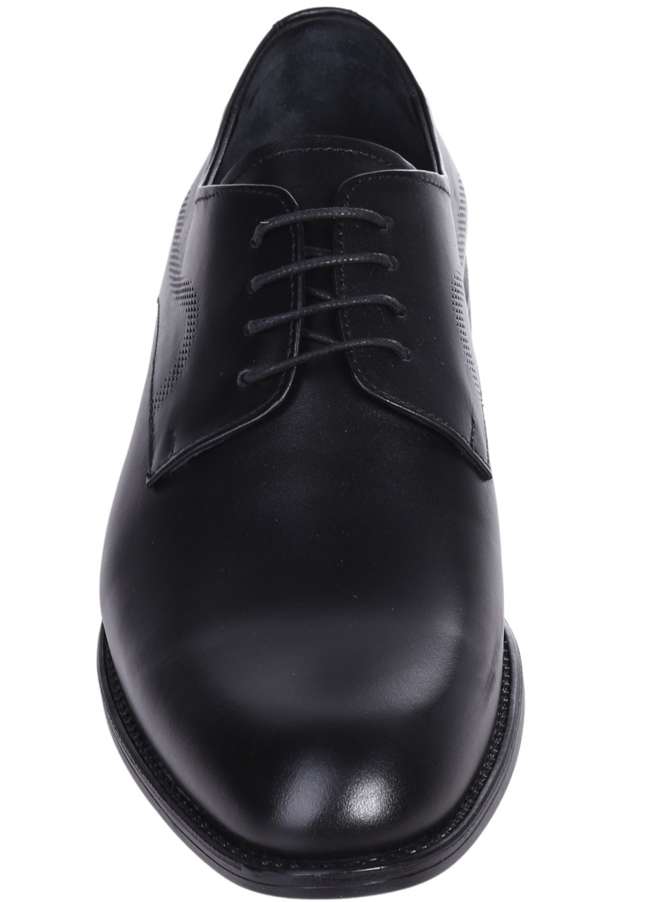 Eлегантни мъжки обувки от естесвена кожа в черно 7AT-26285 black