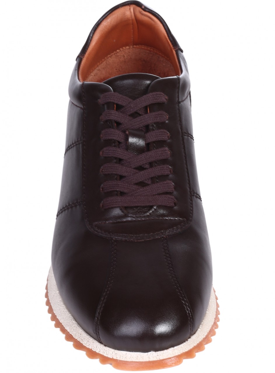 Ежедневни мъжки обувки от естествена кожа в кафяво 7AT-26287 brown