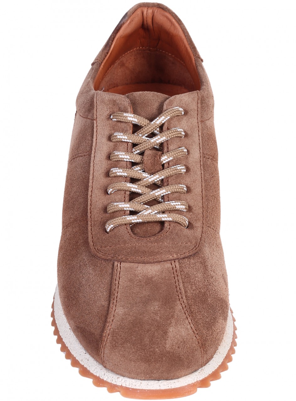 Ежедневни мъжки обувки от естествен велур в бежово 7AT-26287 tabaco