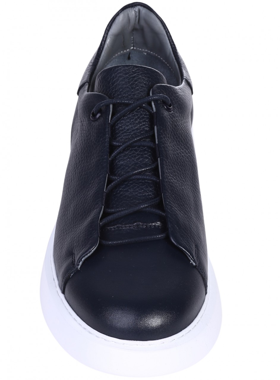 Ежедневни мъжки обувки от естествена кожа в цвят нави 7AT-26288 navy (25381)