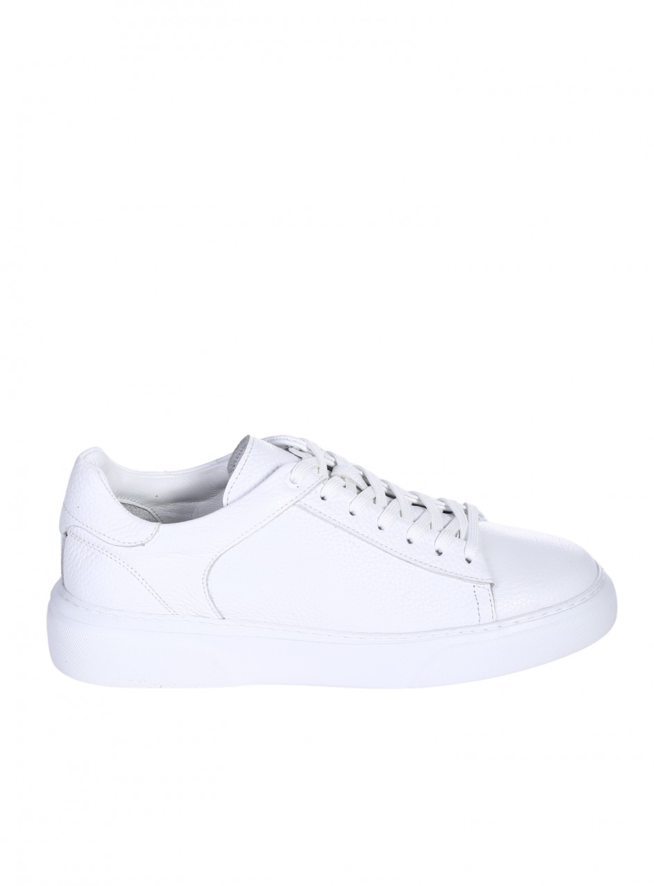 Ежедневни мъжки обувки от естествена кожа в бяло 7AT-26289 white (25384)