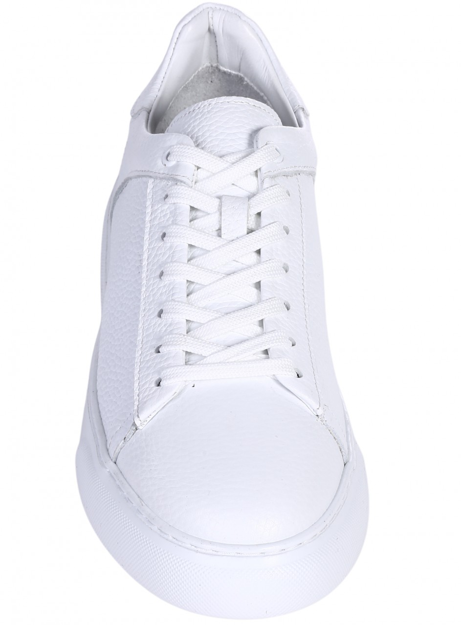 Ежедневни мъжки обувки от естествена кожа в бяло 7AT-26289 white (25384)