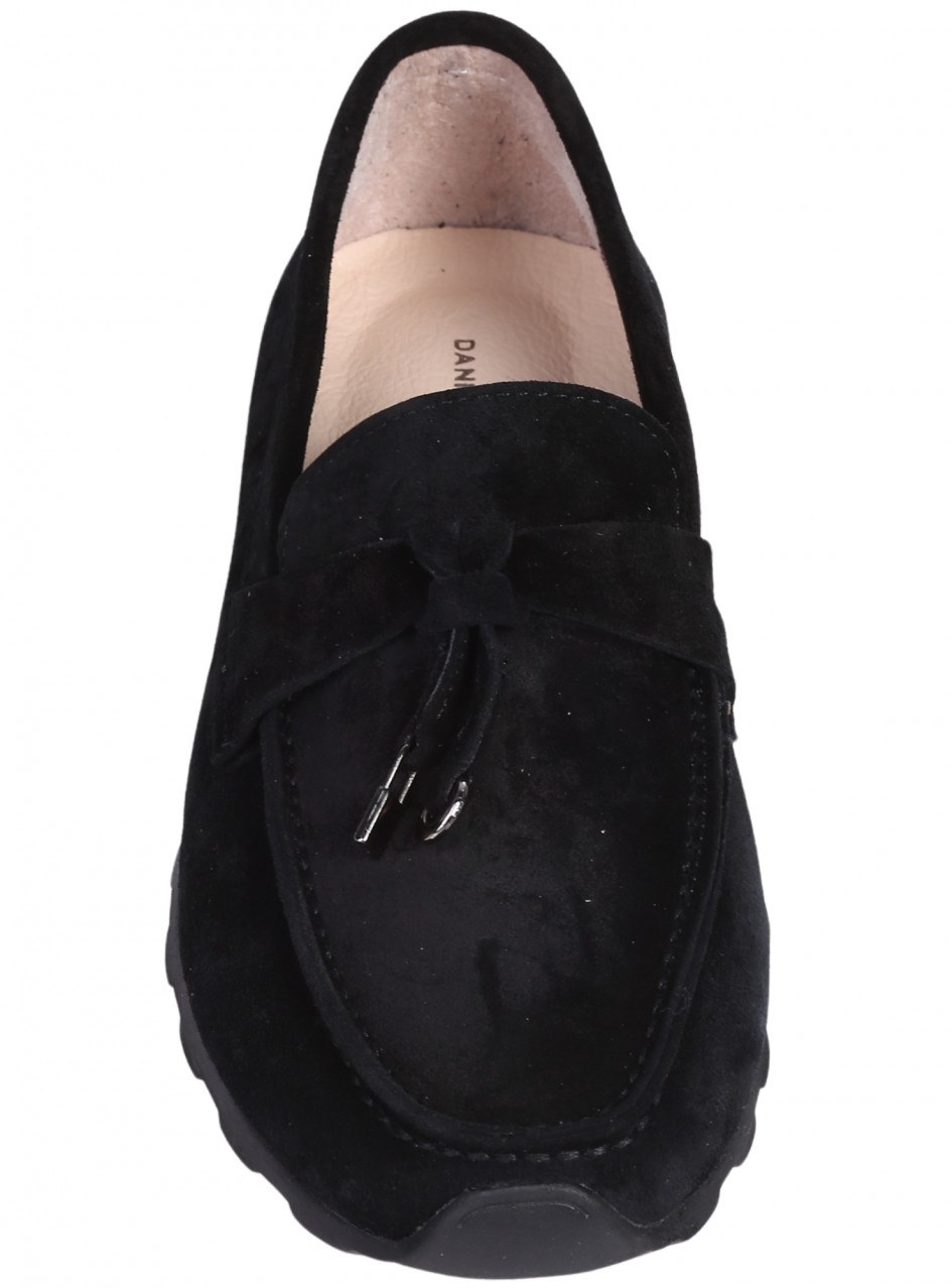 Ежедневни дамски обувки от естествен велур в черно 3AT-26273 black