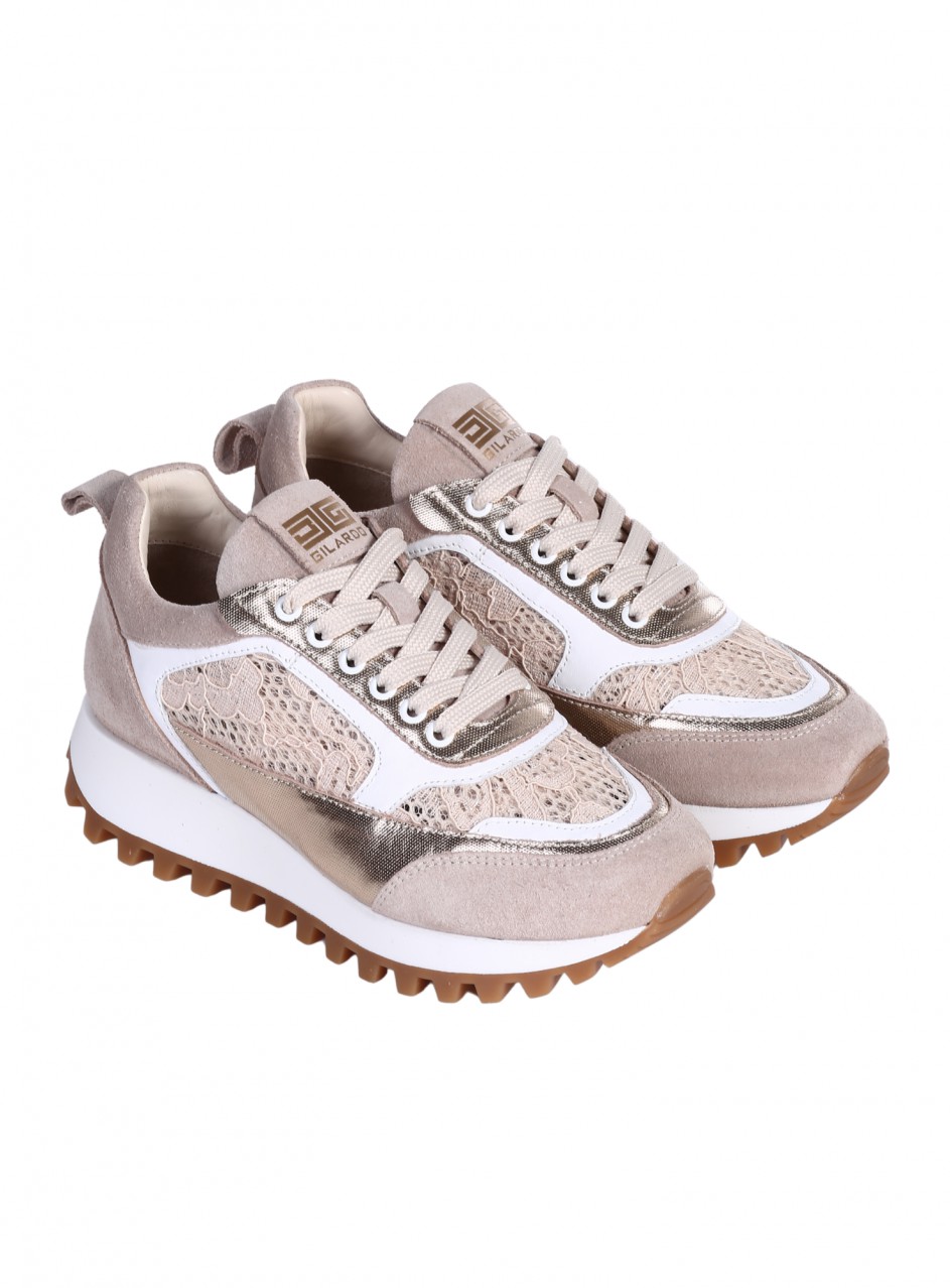 Дамски обувки от естествена кожа в бежово  3AT-26296 beige